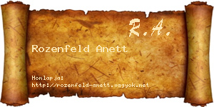 Rozenfeld Anett névjegykártya