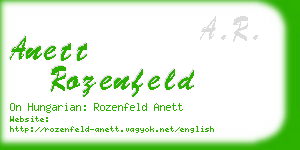 anett rozenfeld business card